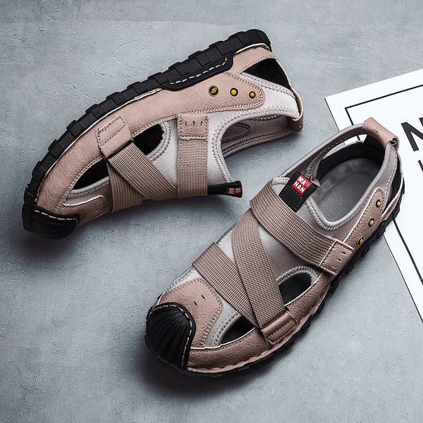 summer new style baotou sandals leather men's wild fashion trend outdoor casual shoes soft bottom wear beach shoes t200420, Black
summer new style baotou sandals leather men's wild fashion trend outdoor casual shoes soft bottom wear beach shoes t200420, Black