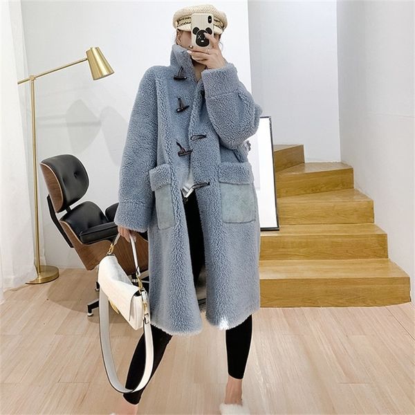 hj women winter wide-waisted loose wool coat mandarin collar long with horn button female faux fur, Black
hj women winter wide-waisted loose wool coat mandarin collar long with horn button female faux fur, Black