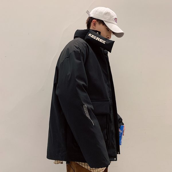 autumn/winter 2019 new style of slimming thick long-sleeved padded coat jacket loose collar fashionable youth men's wear, Black
autumn/winter 2019 new style of slimming thick long-sleeved padded coat jacket loose collar fashionable youth men's wear, Black