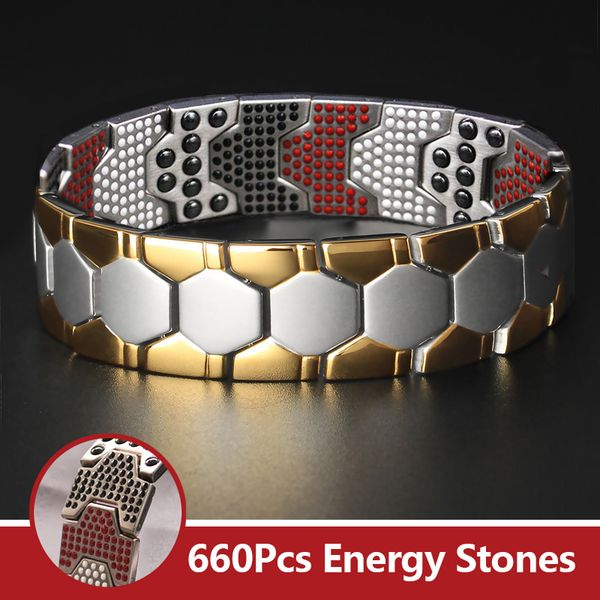 health energy pure titanium therapy bracelet bangle for arthritis 660pcs energy stones men's gold magnetic bracelet pain relief, Golden;silver
health energy pure titanium therapy bracelet bangle for arthritis 660pcs energy stones men's gold magnetic bracelet pain relief, Golden;silver