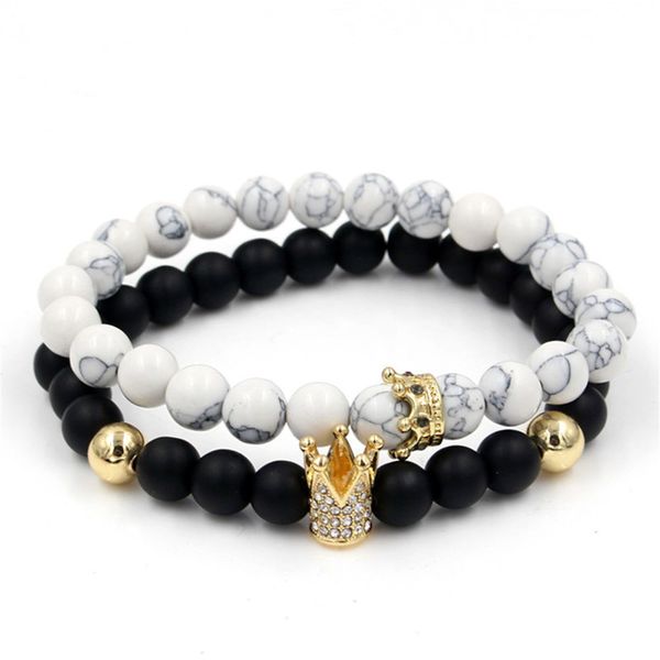 faitheasy natural energy stone black matting micro crown hand string elastic bracelet, Golden;silver
faitheasy natural energy stone black matting micro crown hand string elastic bracelet, Golden;silver