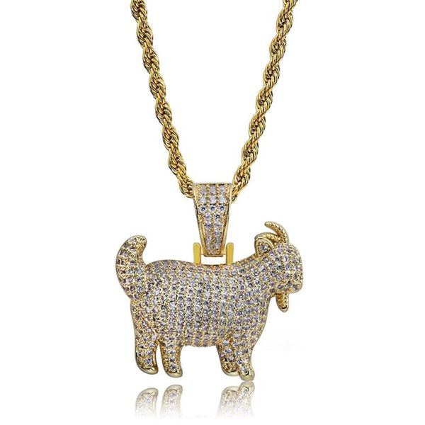 hip hop gold necklaces trendy fashion men women luxury bling zircon micro paved goat pendant designer necklaces, Silver
hip hop gold necklaces trendy fashion men women luxury bling zircon micro paved goat pendant designer necklaces, Silver