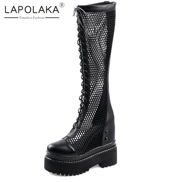 lapolaka 2020 genuine cow leather comfortable boots woman shoes square heels platform summer shoes women boots, Black
lapolaka 2020 genuine cow leather comfortable boots woman shoes square heels platform summer shoes women boots, Black
