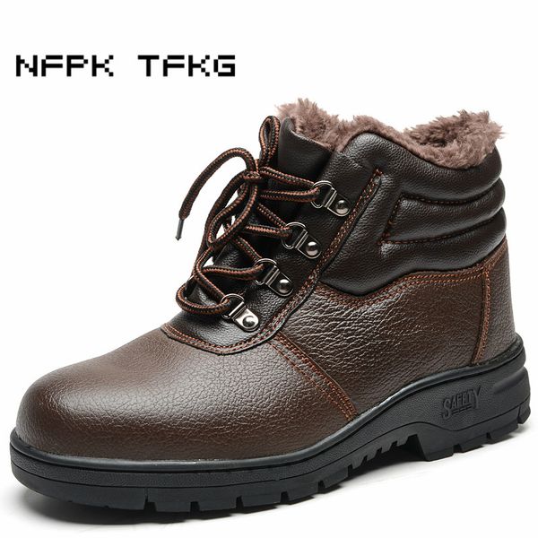 big size mens casual steel toe covers working safety thick warm plush cotton-padded winter shoes soft leather ankle snow boots, Black
big size mens casual steel toe covers working safety thick warm plush cotton-padded winter shoes soft leather ankle snow boots, Black