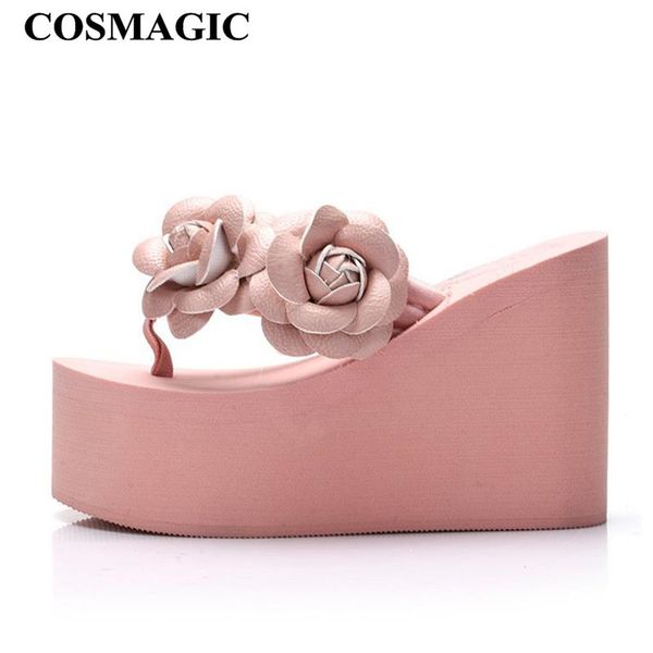 cosmagic fashion flower flip flops wedge slipper 2019 new women summer casual beach platform handmade super high heel slide, Black
cosmagic fashion flower flip flops wedge slipper 2019 new women summer casual beach platform handmade super high heel slide, Black