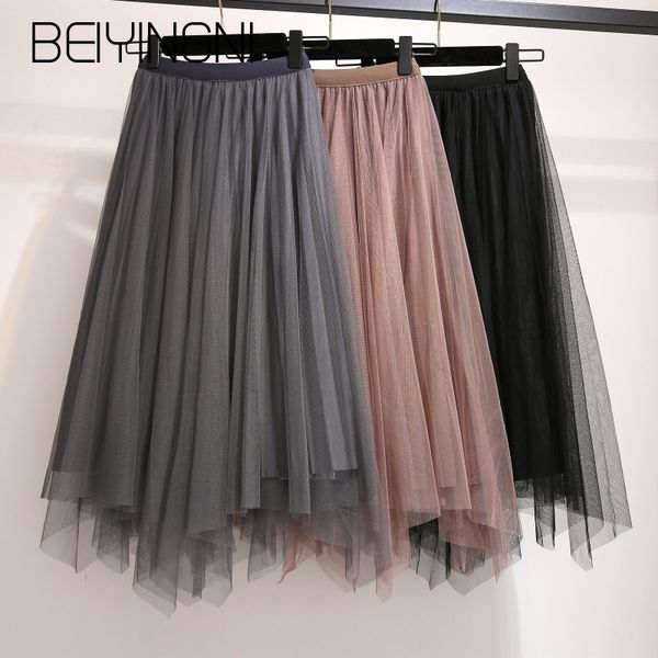beiyingni irregular tulle skirts womens gold velvet pleated mesh fashion tutu skirt plus size sweet jupe solid color saia korean, Black
beiyingni irregular tulle skirts womens gold velvet pleated mesh fashion tutu skirt plus size sweet jupe solid color saia korean, Black