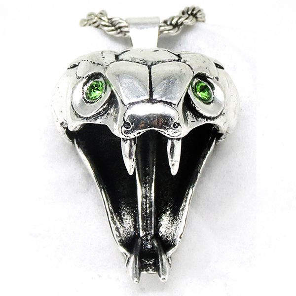 wizard school viper pendant necklace 40*25mm silver color light green crystal wild animal snake head medallion chains necklace
wizard school viper pendant necklace 40*25mm silver color light green crystal wild animal snake head medallion chains necklace