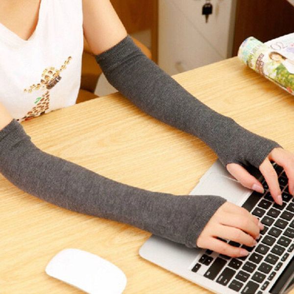 1 pair women fingerless long gloves cotton blends autumn uv protection driving sunscreen glove winter warm arm sleeve mitten, Blue;gray
1 pair women fingerless long gloves cotton blends autumn uv protection driving sunscreen glove winter warm arm sleeve mitten, Blue;gray