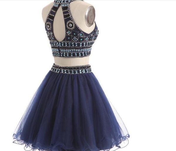 new two pieces homecoming dresses jewel neck navy blue tulle crystal beads short mini party graduation formal plus size cocktail gowns, Red
new two pieces homecoming dresses jewel neck navy blue tulle crystal beads short mini party graduation formal plus size cocktail gowns, Red