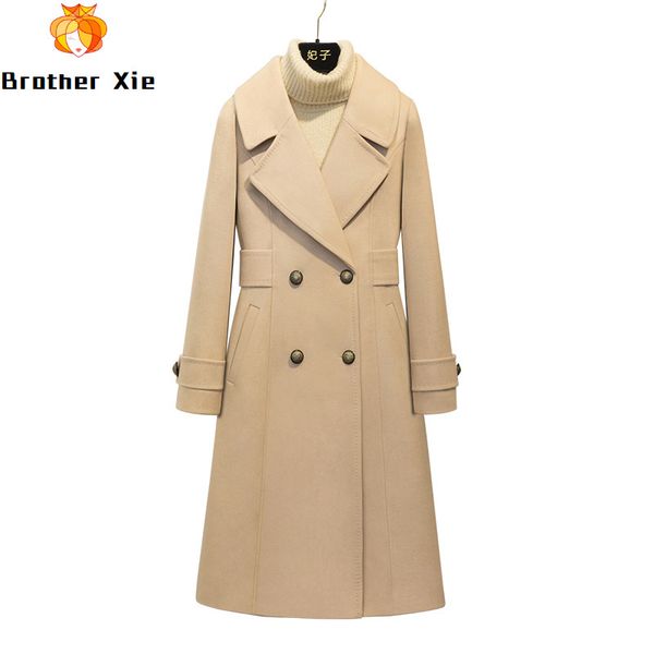 long slender wool overcoat female korean winter double breasted slim women coat winter ladies coats solid regular, Black
long slender wool overcoat female korean winter double breasted slim women coat winter ladies coats solid regular, Black