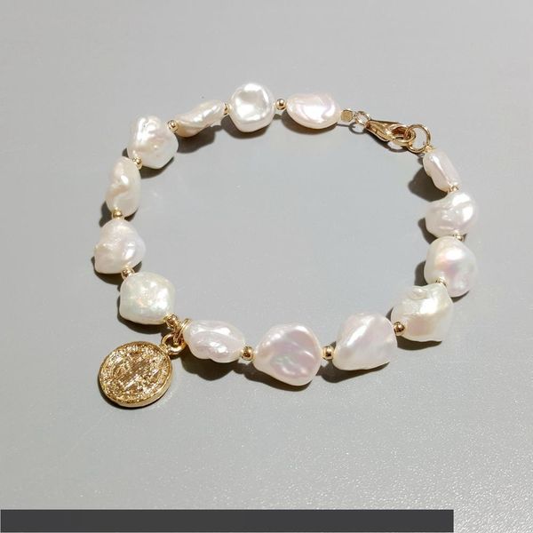 lily jewelry baroque freshwater pearl 925 sterling silver gold color clasp charm bracelet dropshipping, Golden;silver 
lily jewelry baroque freshwater pearl 925 sterling silver gold color clasp charm bracelet dropshipping, Golden;silver