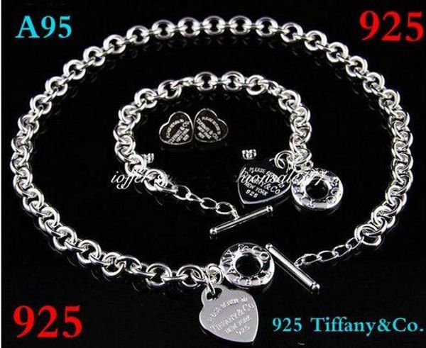 Fashion Brand designer A+AAA Tiffan925 Hot Sale! New Women Luxury 925 HEART Necklace Bracelet Earring A95 Set 925 with box
Fashion Brand designer A+AAA Tiffan925 Hot Sale! New Women Luxury 925 HEART Necklace Bracelet Earring A95 Set 925 with box