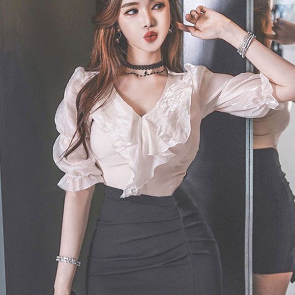 new elegant ruffle blouse shirts women 2020 summer v neck short sleeve chiffon shirt solid pink blusa, White
new elegant ruffle blouse shirts women 2020 summer v neck short sleeve chiffon shirt solid pink blusa, White