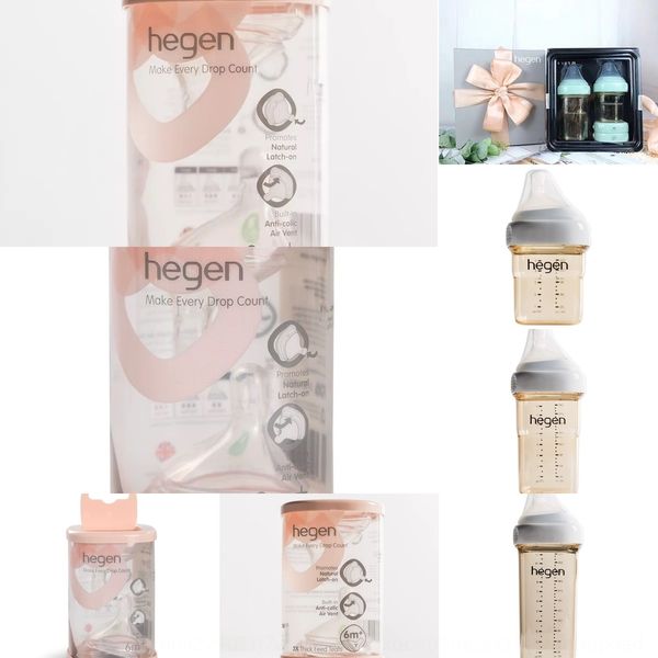 singapore hegen original ppsu milk bottle milk bottle anti-fall baby gift box storage cover nipple