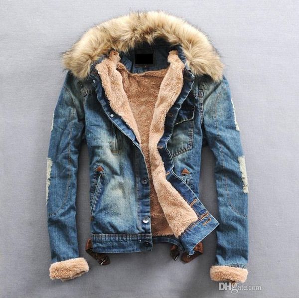 wholesale- 2019 wholesale winter denim jackets for men , male fur collar plus thick velvet jeans outwear coat roupas masculinas, Black;brown
wholesale- 2019 wholesale winter denim jackets for men , male fur collar plus thick velvet jeans outwear coat roupas masculinas, Black;brown