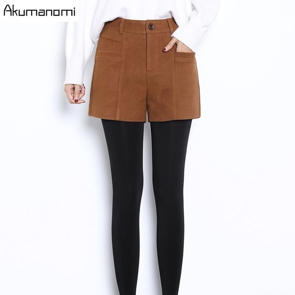 autumn winter woolen shorts dark grey camel solid insert pocket women clothing spring shorts plus size plus size high quality, White;black 
autumn winter woolen shorts dark grey camel solid insert pocket women clothing spring shorts plus size plus size high quality, White;black