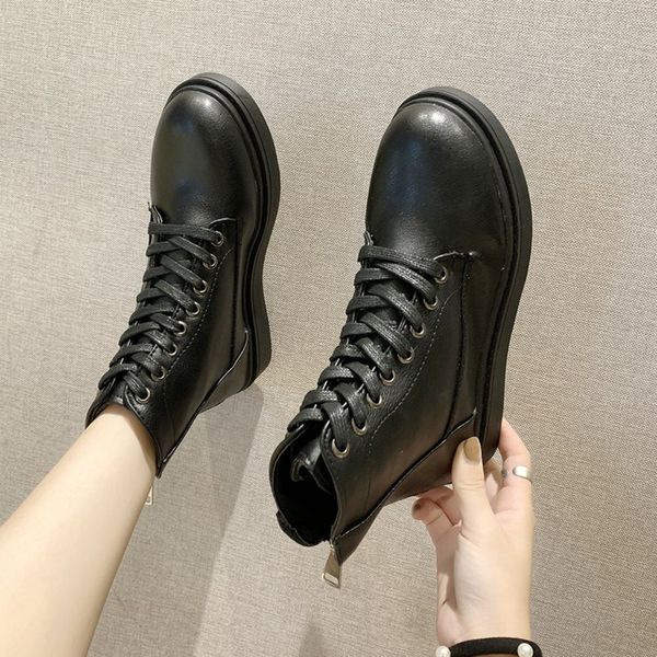 aleafalling classical women winter boots lace up cute simple smart shoes girl's soft leather back zip for spring autumn boots, Black
aleafalling classical women winter boots lace up cute simple smart shoes girl's soft leather back zip for spring autumn boots, Black