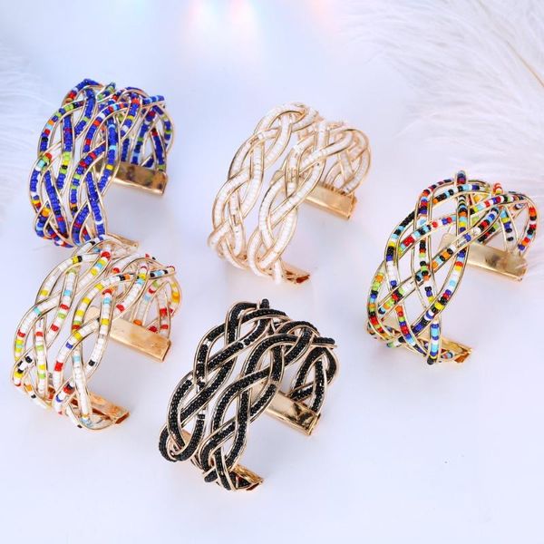 1pc european punk gold color carving open bangles for women colorful beads beaded bracelet womens jewelry b115, Black
1pc european punk gold color carving open bangles for women colorful beads beaded bracelet womens jewelry b115, Black