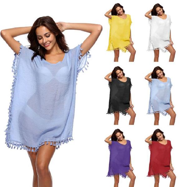 2020 transparent tassels beach wear women swimsuit cover up swimwear summer mini dress loose solid pareo vacation beach skirt
2020 transparent tassels beach wear women swimsuit cover up swimwear summer mini dress loose solid pareo vacation beach skirt
