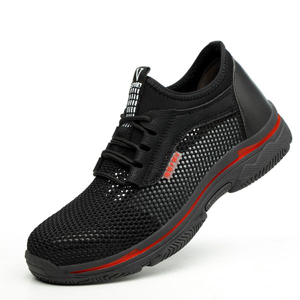 british style design mens casual breathable steel toe covers working safety shoes anti-puncture platform security boots protect, Black
british style design mens casual breathable steel toe covers working safety shoes anti-puncture platform security boots protect, Black