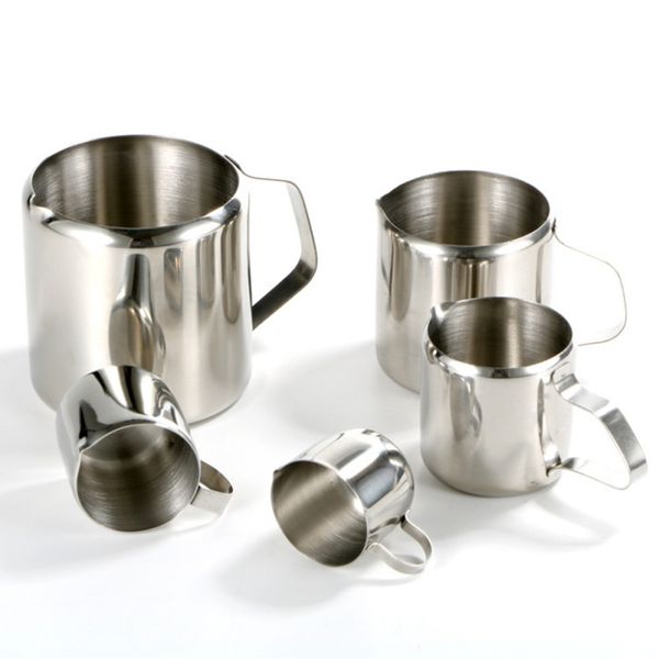 stainless steel milk frothing jug milk cream cup coffee creamer latte art pitcher with spout durable kitchen coffee accessories
stainless steel milk frothing jug milk cream cup coffee creamer latte art pitcher with spout durable kitchen coffee accessories