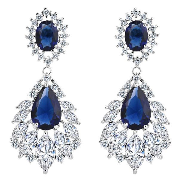 elegant chandelier cubic zirconia long big crystal bridal drop earring for wedding jewelry blue, Silver
elegant chandelier cubic zirconia long big crystal bridal drop earring for wedding jewelry blue, Silver