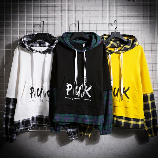 fake two pieces printed man hoodies lattice patchwork men's sweatshirts pocket men hooded sweatshirts, Black
fake two pieces printed man hoodies lattice patchwork men's sweatshirts pocket men hooded sweatshirts, Black
