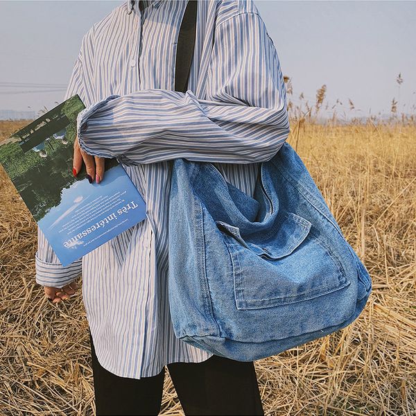 women shoulder bag denim handbags large capacity canvas crossbody bags for women 2019 travel bag casual tote weekend bolso mujer
women shoulder bag denim handbags large capacity canvas crossbody bags for women 2019 travel bag casual tote weekend bolso mujer
