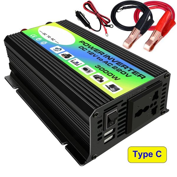 3000w 12v to 220v/110v car power inverter converter charger adapter dual usb voltage transformer modified sine wave
3000w 12v to 220v/110v car power inverter converter charger adapter dual usb voltage transformer modified sine wave