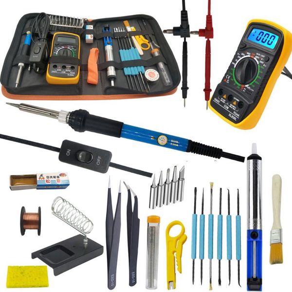 60w electric soldering iron kit with multimeter for electronics soldering iron set adjustable temperature 110v 220v tool kit
60w electric soldering iron kit with multimeter for electronics soldering iron set adjustable temperature 110v 220v tool kit