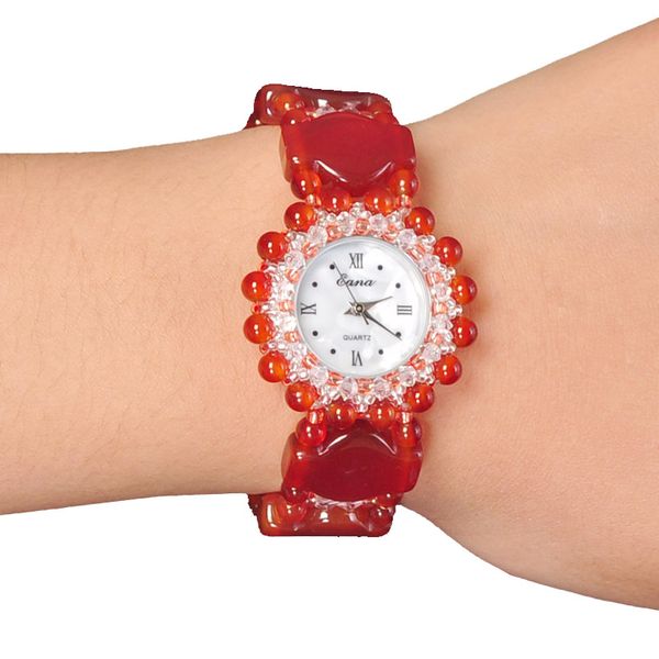 luxury nature red agate quartz watch for women bracelet wristwatch students gifts, Slivery;brown
luxury nature red agate quartz watch for women bracelet wristwatch students gifts, Slivery;brown