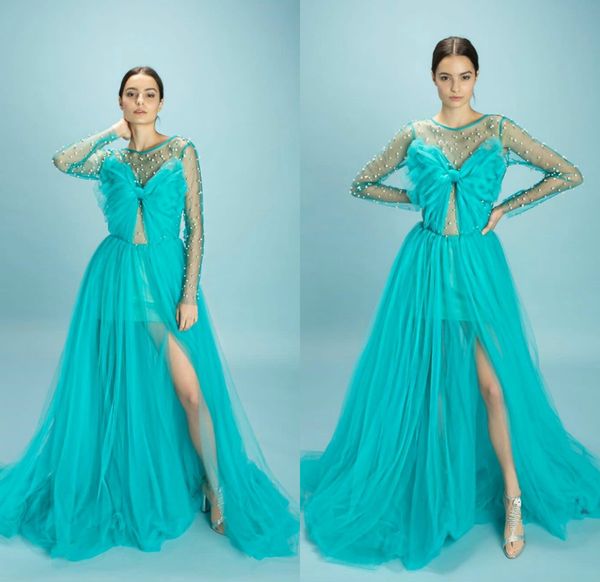 beading evening dresses sheer jewel neck long sleeve prom gowns illusion pearls appliques formal runway fashion party dress, Black;red
beading evening dresses sheer jewel neck long sleeve prom gowns illusion pearls appliques formal runway fashion party dress, Black;red