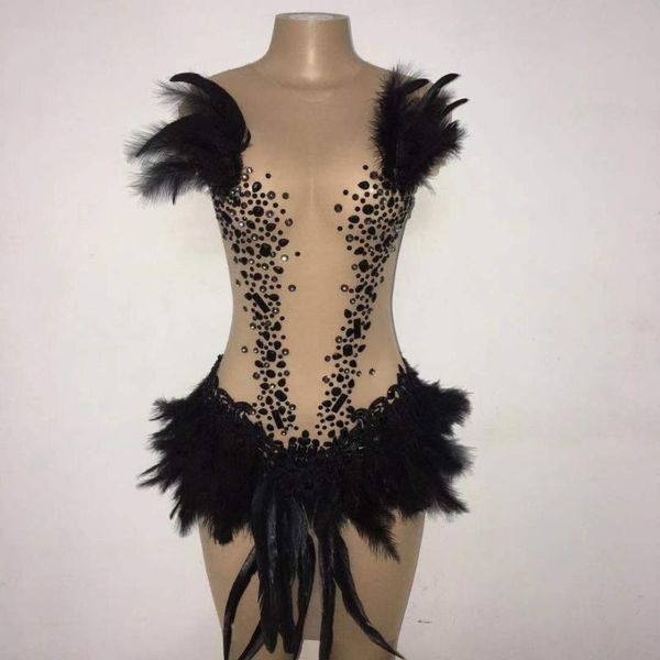 black rhinestones feather see through dress women dance prom wear mesh mini dress birthday celebrate outfit, Black;red
black rhinestones feather see through dress women dance prom wear mesh mini dress birthday celebrate outfit, Black;red