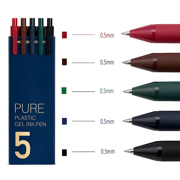 5pcs / Set Retro Diy Hand Account Special Color Pen Colored Gel Pen 0.5mm Cute Pens For School Kawaii Stationary