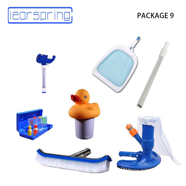 1 Lots Package Vacuum Cleaner With Brush Swimming Pool Cleaning And Suction Tool Pool Accessories Skimmer Automatic Dispenser