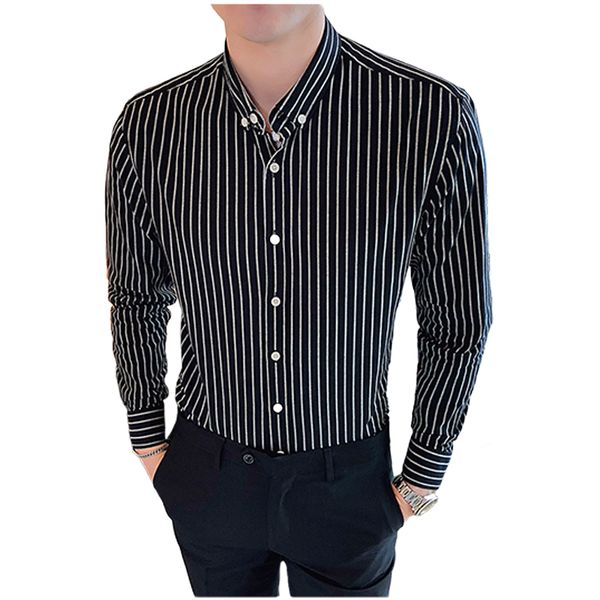 mens shirts camisa masculina striped long sleeve shirt regular slim fit male business casual dress shirts chemise homme, White;black
mens shirts camisa masculina striped long sleeve shirt regular slim fit male business casual dress shirts chemise homme, White;black
