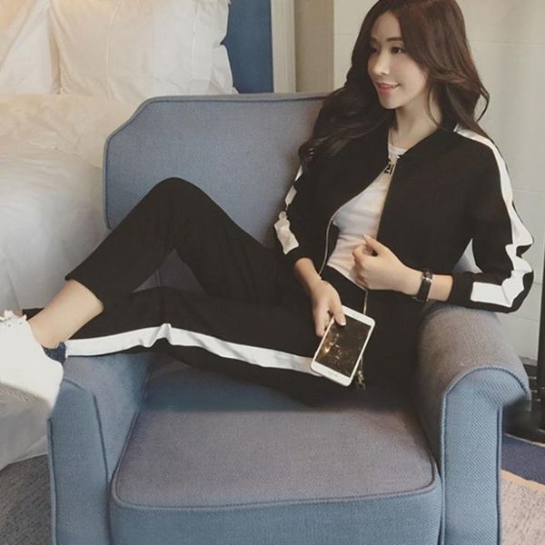 two piece set women's tracksuits autumn women long sleeve split 2 piece set long pants casual outfit lady sportswear#g3, White;black
two piece set women's tracksuits autumn women long sleeve split 2 piece set long pants casual outfit lady sportswear#g3, White;black