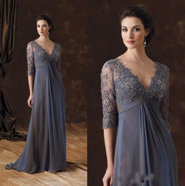 Chic Plus Size Mother Of The Bride Dresses Half Sleeves A-Line V-Neck Empire Waist Mother Of Groom Dress Floor-Length Chiffon Evening Gowns
Chic Plus Size Mother Of The Bride Dresses Half Sleeves A-Line V-Neck Empire Waist Mother Of Groom Dress Floor-Length Chiffon Evening Gowns