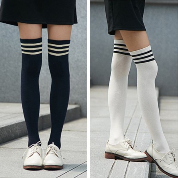 students'knee hige stockings * women's cotton stockings * striped spring autumn show thin, slender high, Black;white
students'knee hige stockings * women's cotton stockings * striped spring autumn show thin, slender high, Black;white