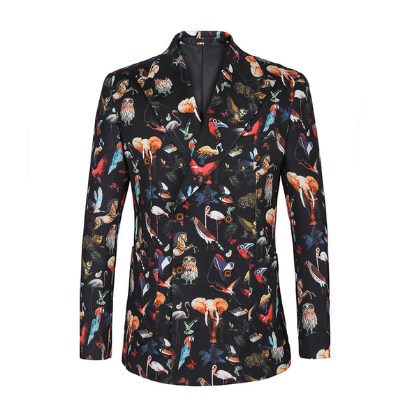 summer animal print men blazer masculino casual streetwear coat double-breasted jacket hip hop men suit slim fit fashion blazers, White;black
summer animal print men blazer masculino casual streetwear coat double-breasted jacket hip hop men suit slim fit fashion blazers, White;black