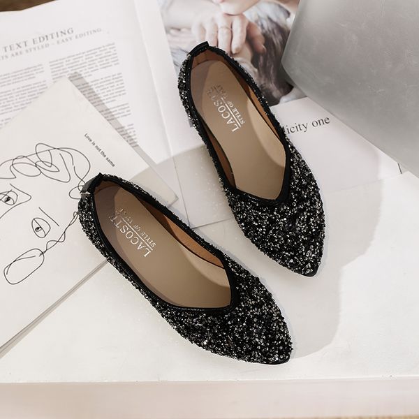 2020 spring autumn fashion selling solid color fashion women's shoes flat-bottomed tip comfortable soft w38-61, Black
2020 spring autumn fashion selling solid color fashion women's shoes flat-bottomed tip comfortable soft w38-61, Black
