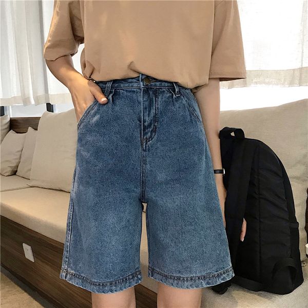 2019 summer women's short jeans high waist denim shorts female straight jeans shorts, White;black
2019 summer women's short jeans high waist denim shorts female straight jeans shorts, White;black
