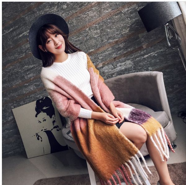 thick long tassel scarf for women mixed color wild warm shawl female autumn and winter new color fringed scarf, Blue;gray
thick long tassel scarf for women mixed color wild warm shawl female autumn and winter new color fringed scarf, Blue;gray