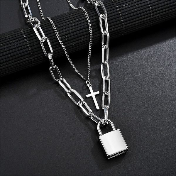 personalized silver color multilayer punk cool hip hop cross square lock double necklaces for men women jewelry pendant gifts
personalized silver color multilayer punk cool hip hop cross square lock double necklaces for men women jewelry pendant gifts