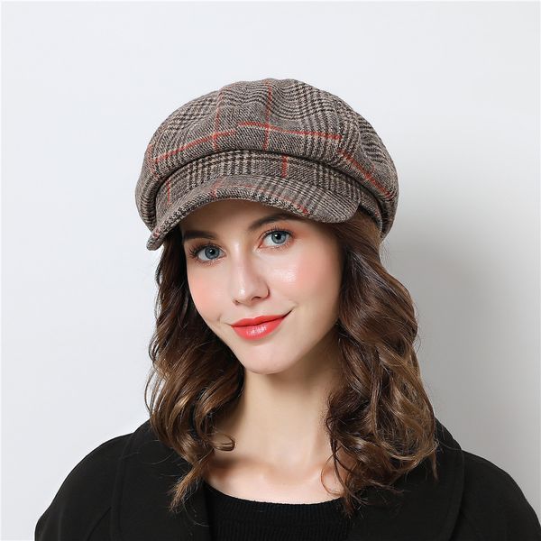 autumn and winter retro plaid british newspaper boy hat painter hat creative fashion octagonal beret, Blue;gray
autumn and winter retro plaid british newspaper boy hat painter hat creative fashion octagonal beret, Blue;gray