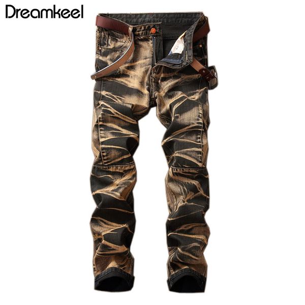2019 retro men jeans washed slim fit biker jeans men classic casual male trousers gold coated plus pants y, Blue
2019 retro men jeans washed slim fit biker jeans men classic casual male trousers gold coated plus pants y, Blue