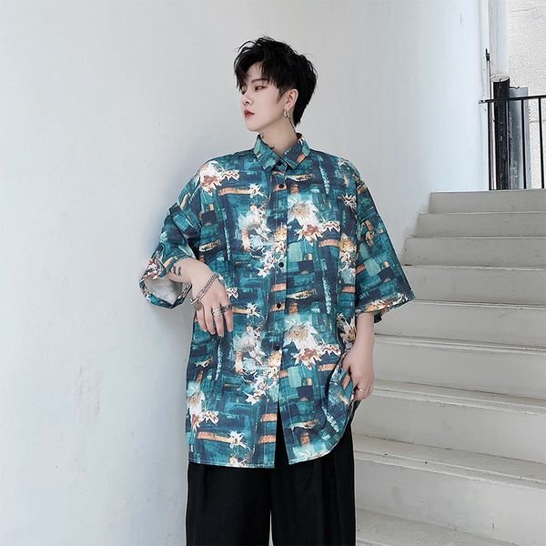 new male japan korea style streetwear fashion beach shirts men summer vintage print short sleeve casual shirt, White;black
new male japan korea style streetwear fashion beach shirts men summer vintage print short sleeve casual shirt, White;black