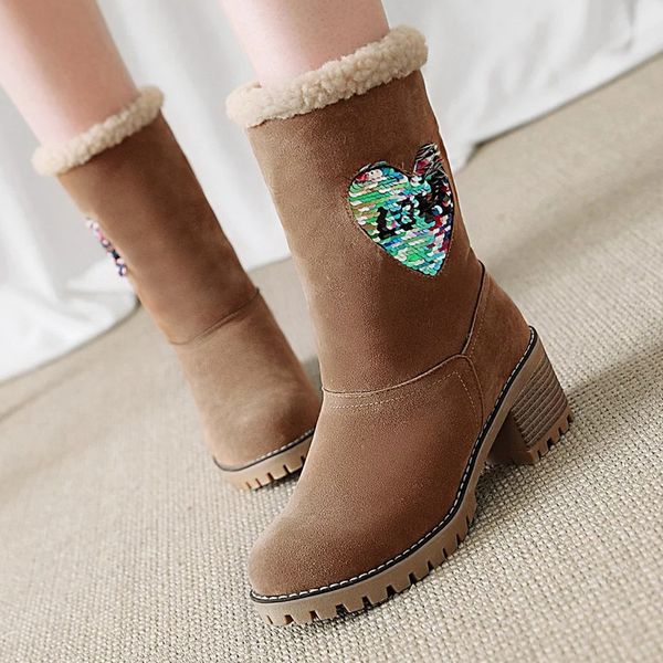 women's high heel boots autumn and winter women's leisure large size bling love knee-high chunky heels snow boot shoes, Black
women's high heel boots autumn and winter women's leisure large size bling love knee-high chunky heels snow boot shoes, Black