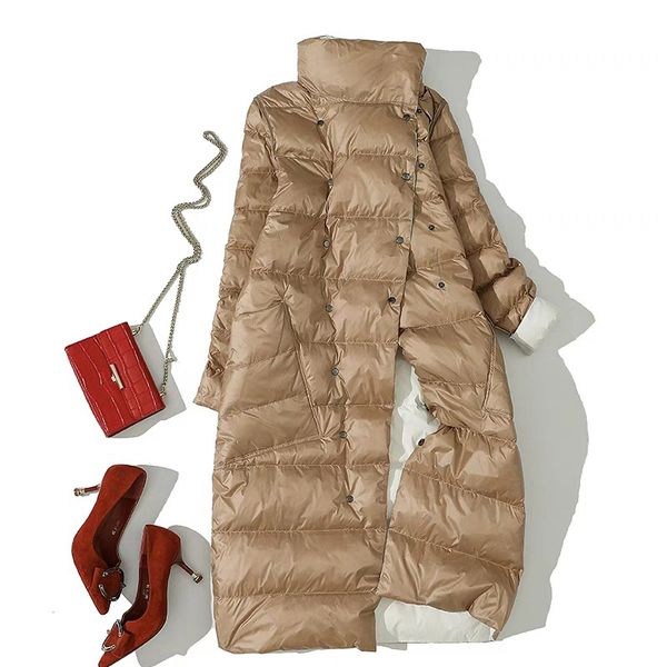 women's down jacket new long korean turtleneck long sleeve 90% white duck down jacket coat warm parkas, Black
women's down jacket new long korean turtleneck long sleeve 90% white duck down jacket coat warm parkas, Black