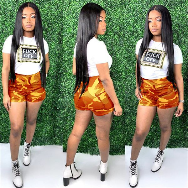 2020 women's summer shorts set camouflage color two piece tracksuit letters print t shirt fashion outfits sport casual cloth d52811, White
2020 women's summer shorts set camouflage color two piece tracksuit letters print t shirt fashion outfits sport casual cloth d52811, White
